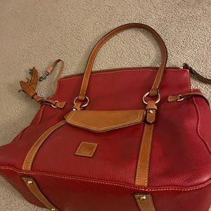 Red Leather Tote Bag